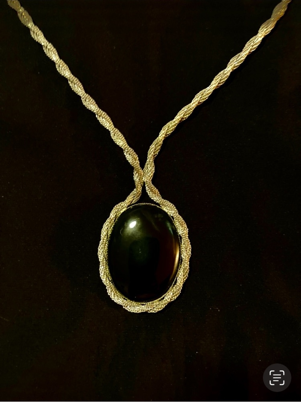 New Black Onyx Pendant wrapped with 925 Rope Chain. So Classy.